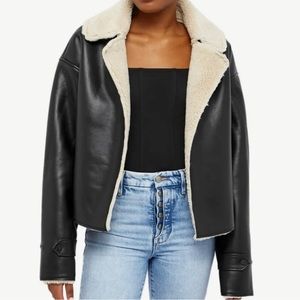 GOOD AMERICAN AIR FORCE FAUX SHEARLING JACKET size 1/2 fits up to large